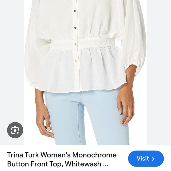 Trina Turk Cream Blouse - Picture 5 of 10